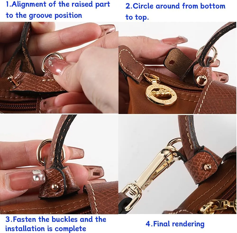 Shoulder Leather Strap Single Handle Crossbody Adjustable Replacement Purse Straps Conversion Set Compatible Mini Pouch Bags Strap Adjustable Not Punching