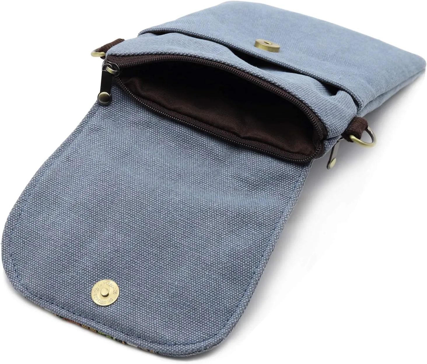 SILKAREA Vintage Embroidered Canvas Flip Small Crossbody Bag Cell Phone Pouch for Women Wristlet Wallet Bag Coin Purse