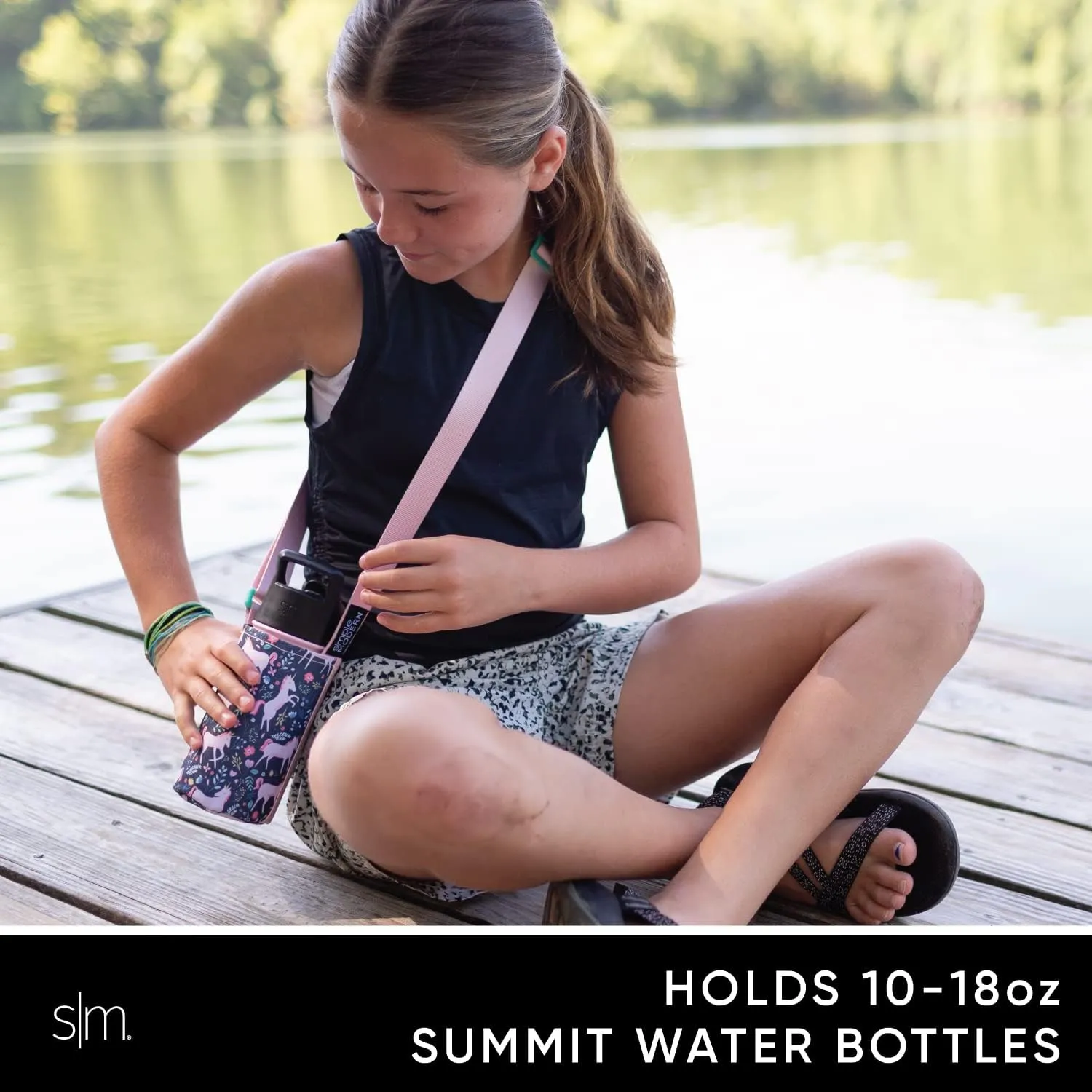 Simple Modern Kid's Water Bottle Carrier Sling with Adjustable Strap | Bottle Holder Crossbody Bag for Walking, Hiking and School | Summit Collection | Solar System