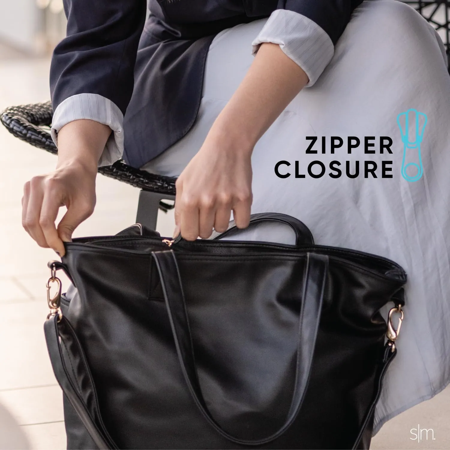 Simple Modern Vegan Leather Tote Bag for Women