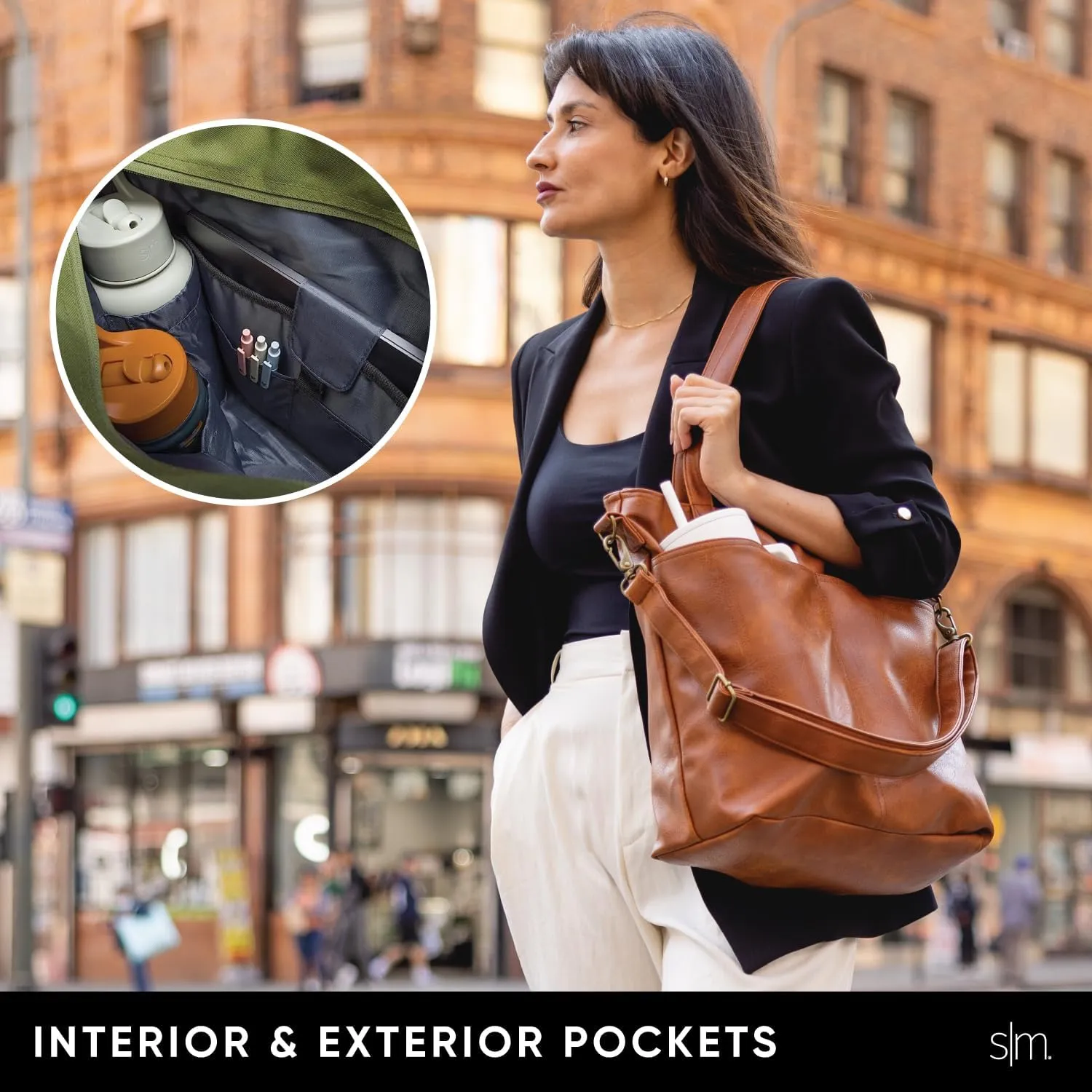 Simple Modern Vegan Leather Tote Bag for Women