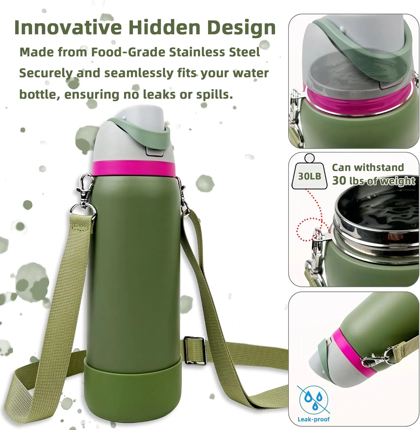 SITKOL Silicone Boot Set for Owala Water Bottle - 32 oz, Fits Owala Tumbler & FreeSip, Non-Slip Sleeve, Shoulder & Handle Strap, Perfect for Sports, Travel & Hiking