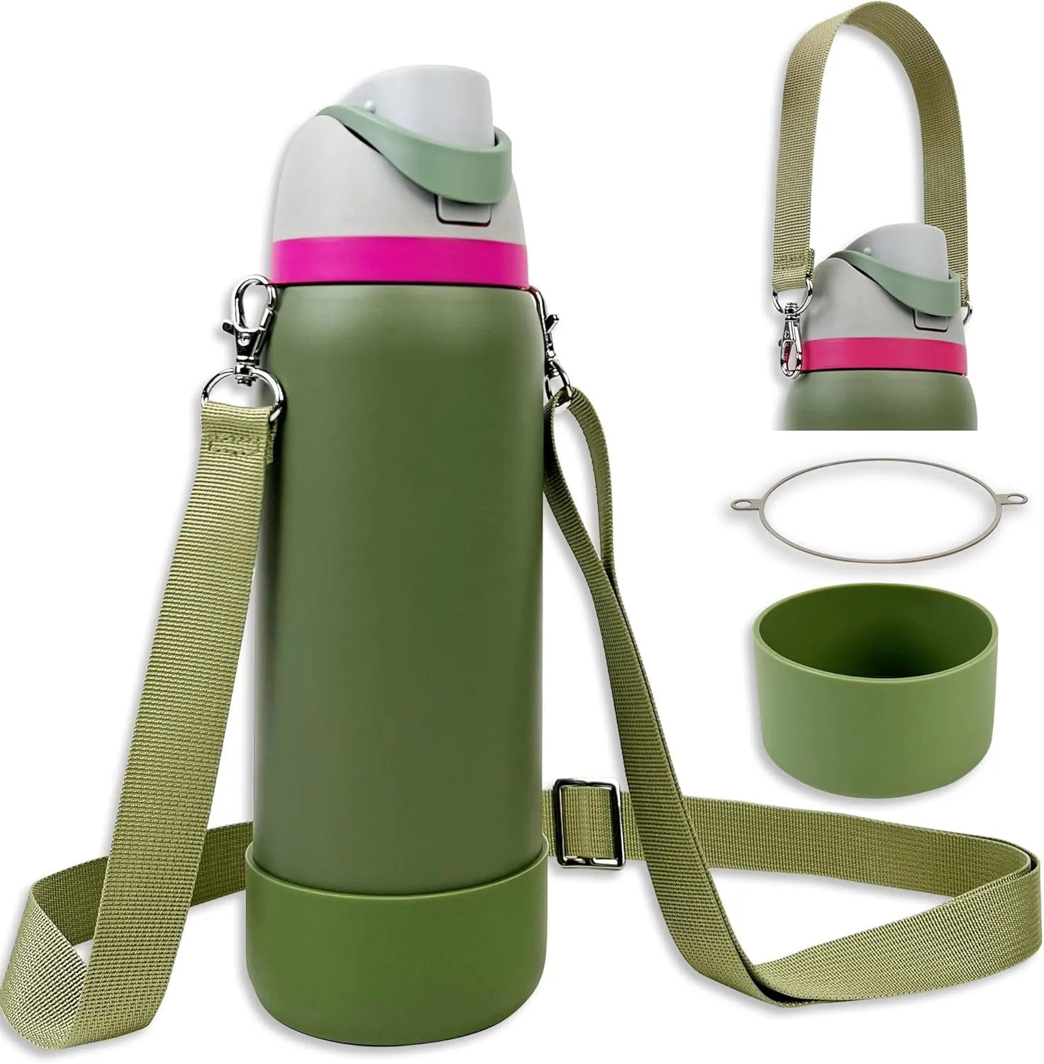 SITKOL Silicone Boot Set for Owala Water Bottle - 32 oz, Fits Owala Tumbler & FreeSip, Non-Slip Sleeve, Shoulder & Handle Strap, Perfect for Sports, Travel & Hiking