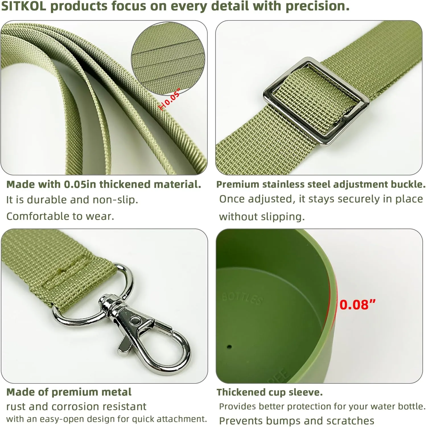 SITKOL Silicone Boot Set for Owala Water Bottle - 32 oz, Fits Owala Tumbler & FreeSip, Non-Slip Sleeve, Shoulder & Handle Strap, Perfect for Sports, Travel & Hiking