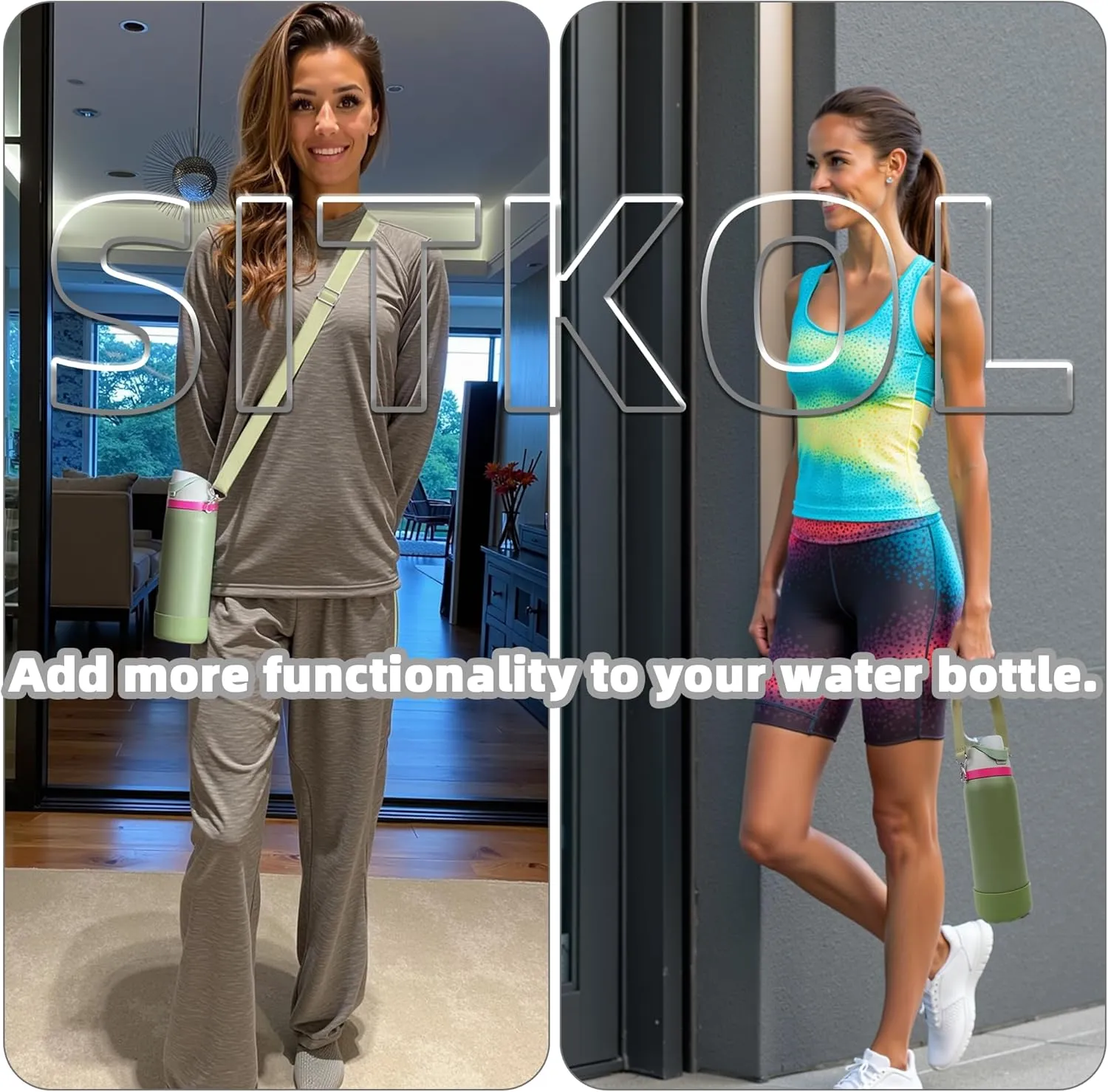 SITKOL Silicone Boot Set for Owala Water Bottle - 32 oz, Fits Owala Tumbler & FreeSip, Non-Slip Sleeve, Shoulder & Handle Strap, Perfect for Sports, Travel & Hiking