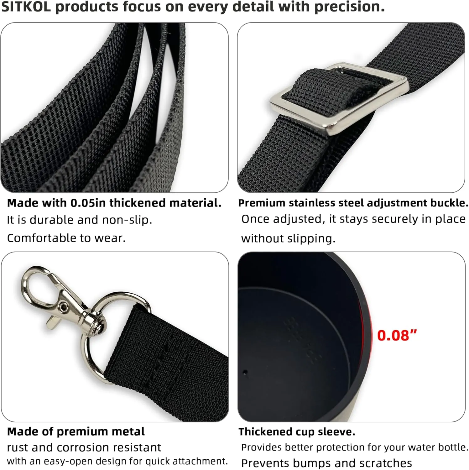 SITKOL Silicone Boot Set for Owala Water Bottle - 32 oz, Fits Owala Tumbler & FreeSip, Non-Slip Sleeve, Shoulder & Handle Strap, Perfect for Sports, Travel & Hiking