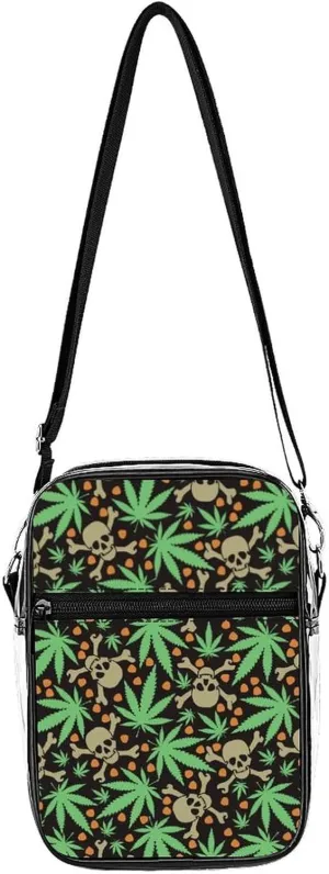 Skull Weed Clear Stadium Crossbody Bag Small Shoulder Purse Adjustable Strap Handbag for Women Men