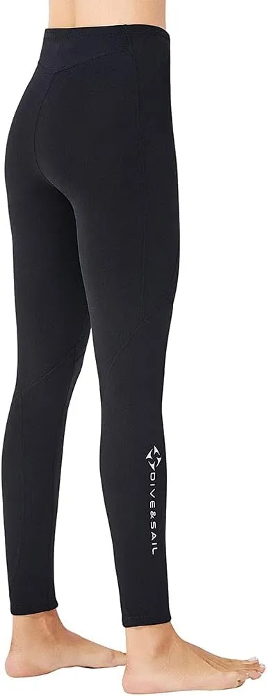 Skyone Wetsuit Pants for Women & Men - Neoprene Leggings, 3MM Swim Tights - Black, Long, Warm, for Surfing, Snorkeling, Boating & Kayaking