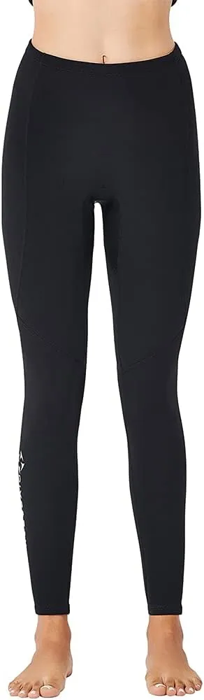 Skyone Wetsuit Pants for Women & Men - Neoprene Leggings, 3MM Swim Tights - Black, Long, Warm, for Surfing, Snorkeling, Boating & Kayaking