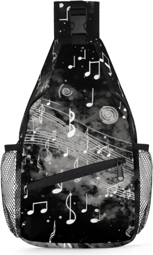 Sling Backpack Art Music Note Score,Shoulder Chest Bag Crossbody Sling Bag Travel Hiking Daypack for Women Men