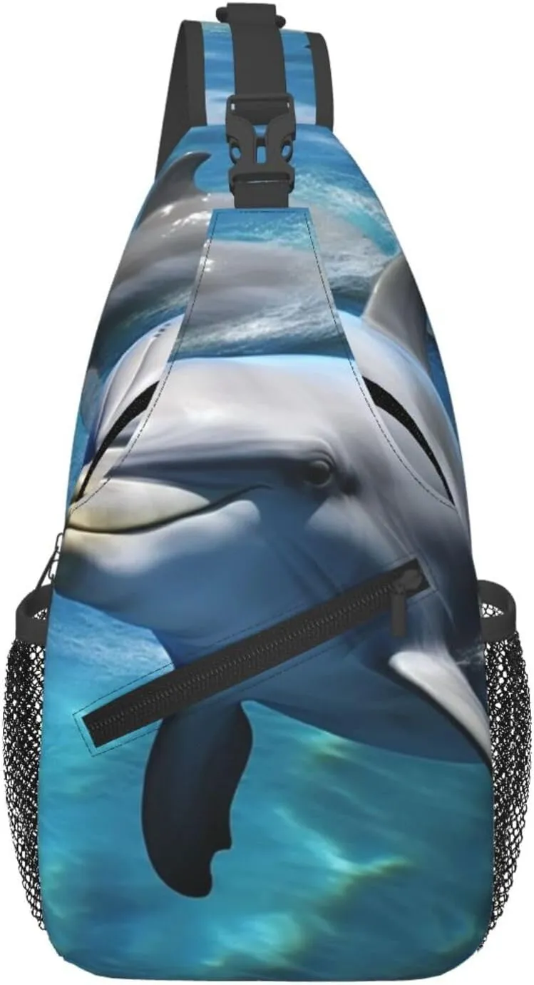 Sling Bag for Men Women Crossbody Backpack Dolphin Crossbody Bag Chest Bag for Travel Sport