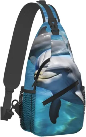 Sling Bag for Men Women Crossbody Backpack Dolphin Crossbody Bag Chest Bag for Travel Sport