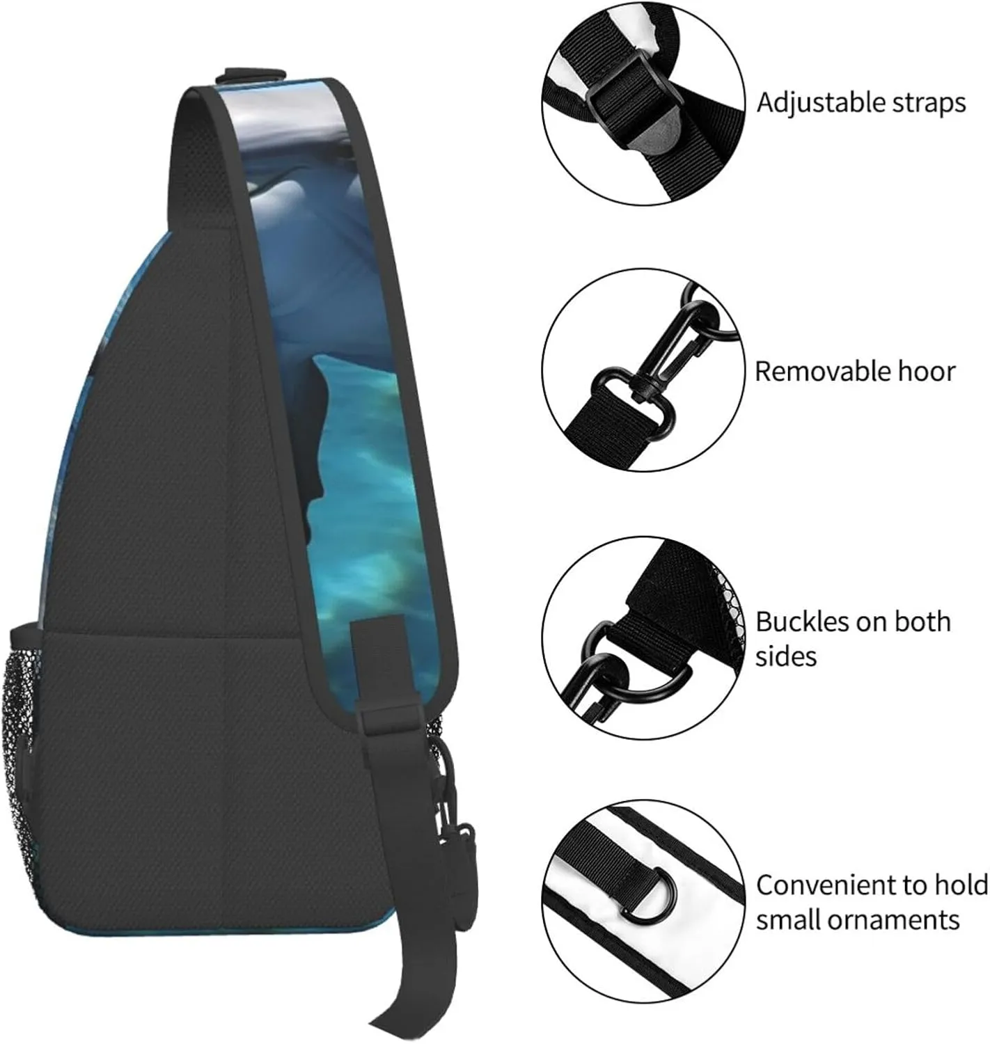 Sling Bag for Men Women Crossbody Backpack Dolphin Crossbody Bag Chest Bag for Travel Sport