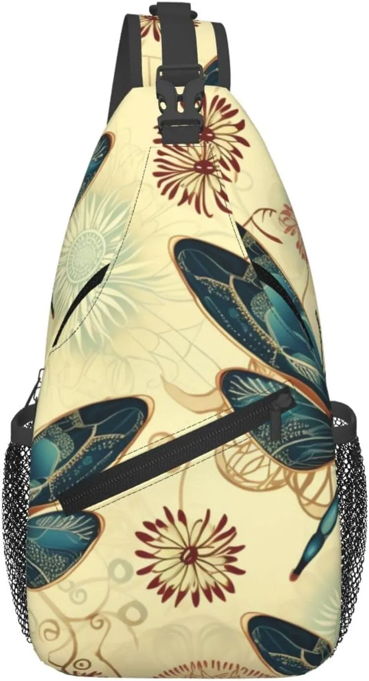 Sling Bag for Men Women Crossbody Backpack Dragonfly1 Crossbody Bag Chest Bag for Travel Sport