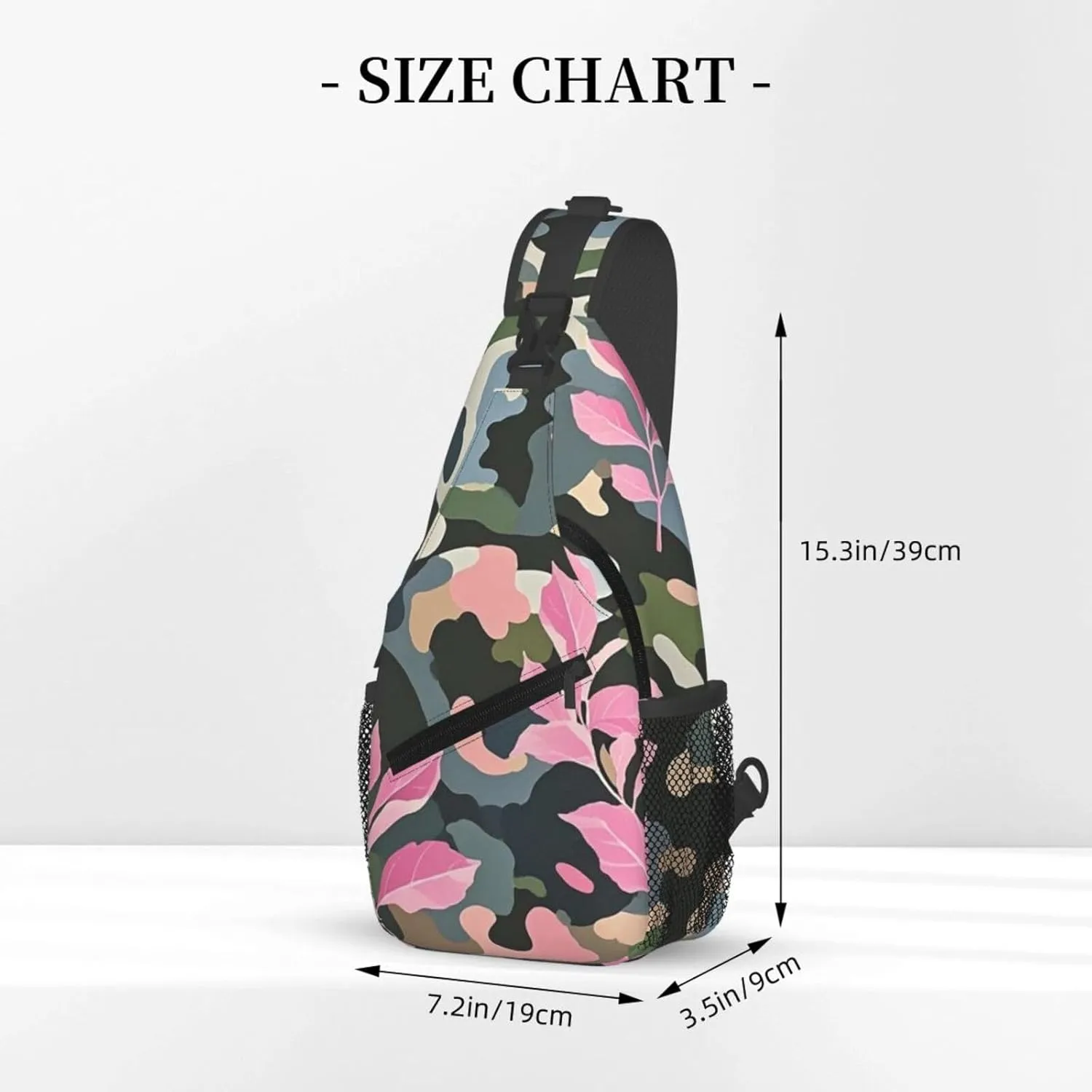 Sling Bag for Men Women Crossbody Backpack leaves Camo Crossbody Bag Chest Bag for Travel Sport