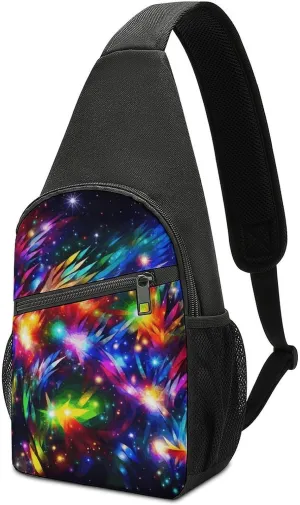 Sling Bag for Women Men Crossbody Bag Chest Bag Boats on Beach Sling Backpack Fanny Packs Travel Hiking Daypack