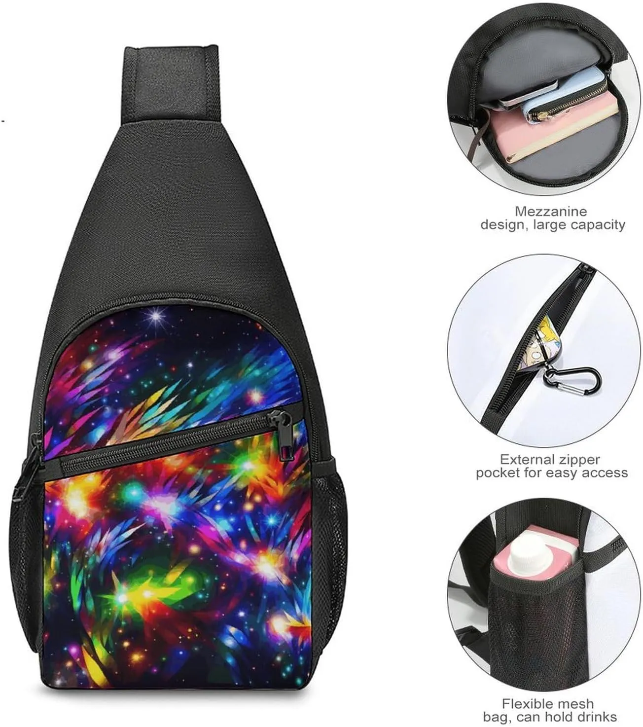 Sling Bag for Women Men Crossbody Bag Chest Bag Boats on Beach Sling Backpack Fanny Packs Travel Hiking Daypack