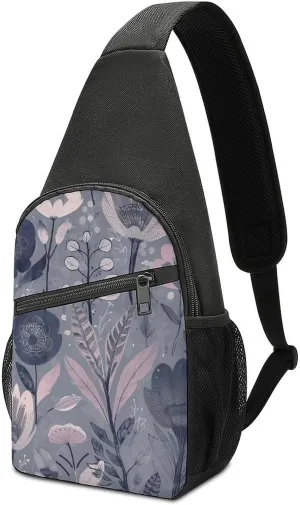 Sling Bag for Women Men Crossbody Bag Chest Bag Boats on Beach Sling Backpack Fanny Packs Travel Hiking Daypack