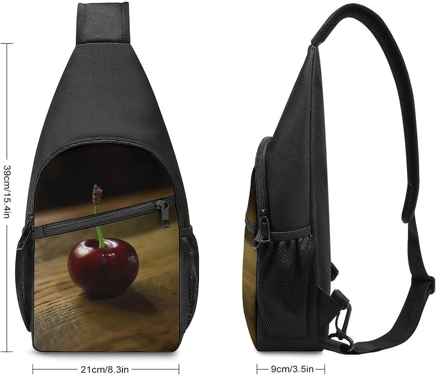Sling Bag for Women Men Crossbody Bag Chest Bag Cherry on The Table Sling Backpack Fanny Packs Travel Hiking Daypack