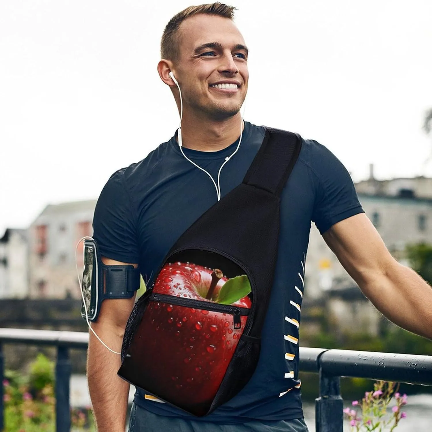 Sling Bag for Women Men Crossbody Bag Chest Bag Red Fruit Sling Backpack Fanny Packs Travel Hiking Daypack