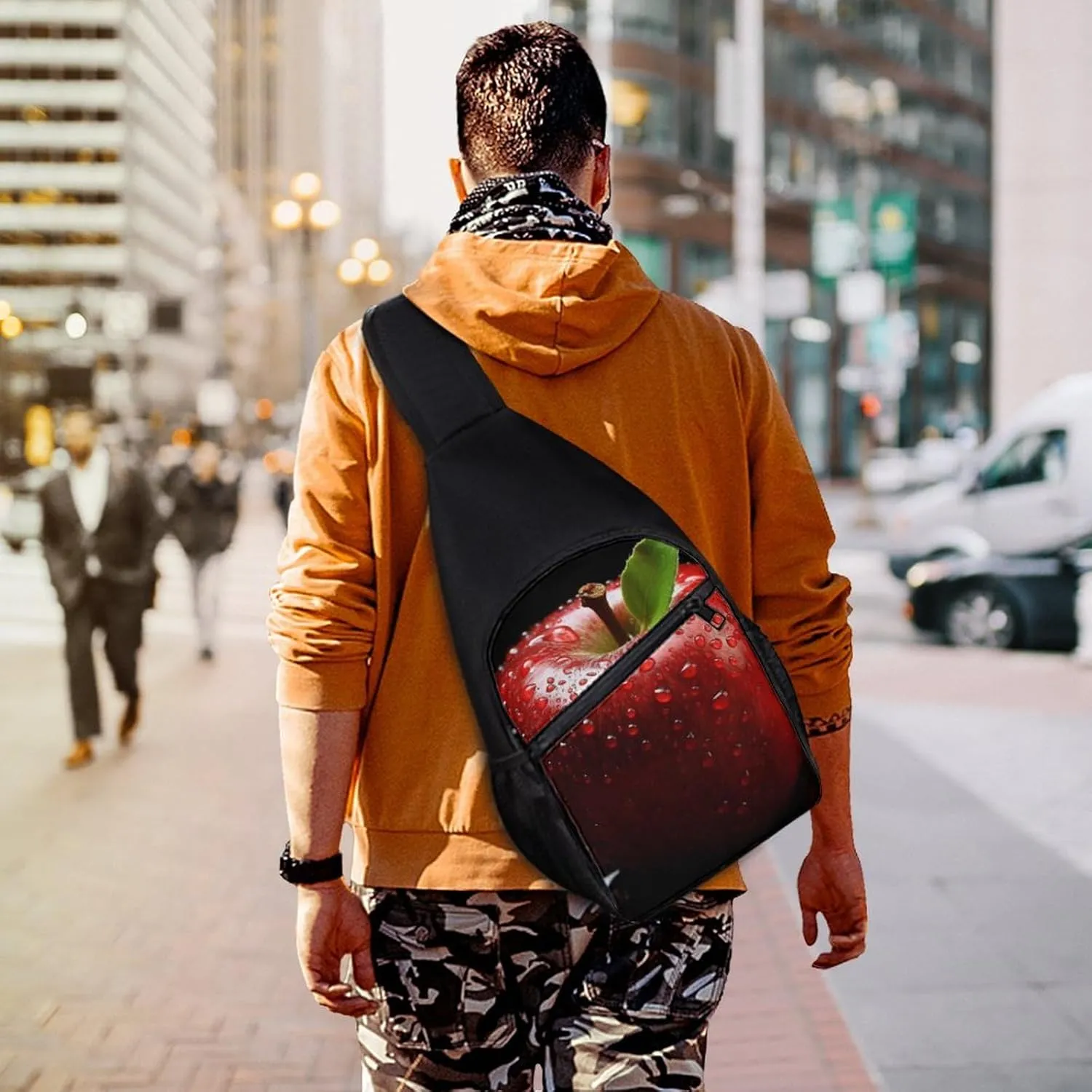 Sling Bag for Women Men Crossbody Bag Chest Bag Red Fruit Sling Backpack Fanny Packs Travel Hiking Daypack