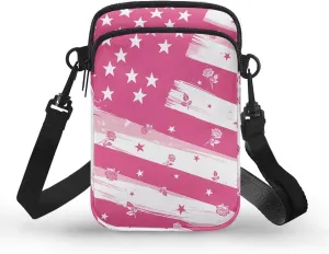 Small Cross Body Purse Trendy Phone Double Layer Shoulder Bags for Women Zip Messenger Bag