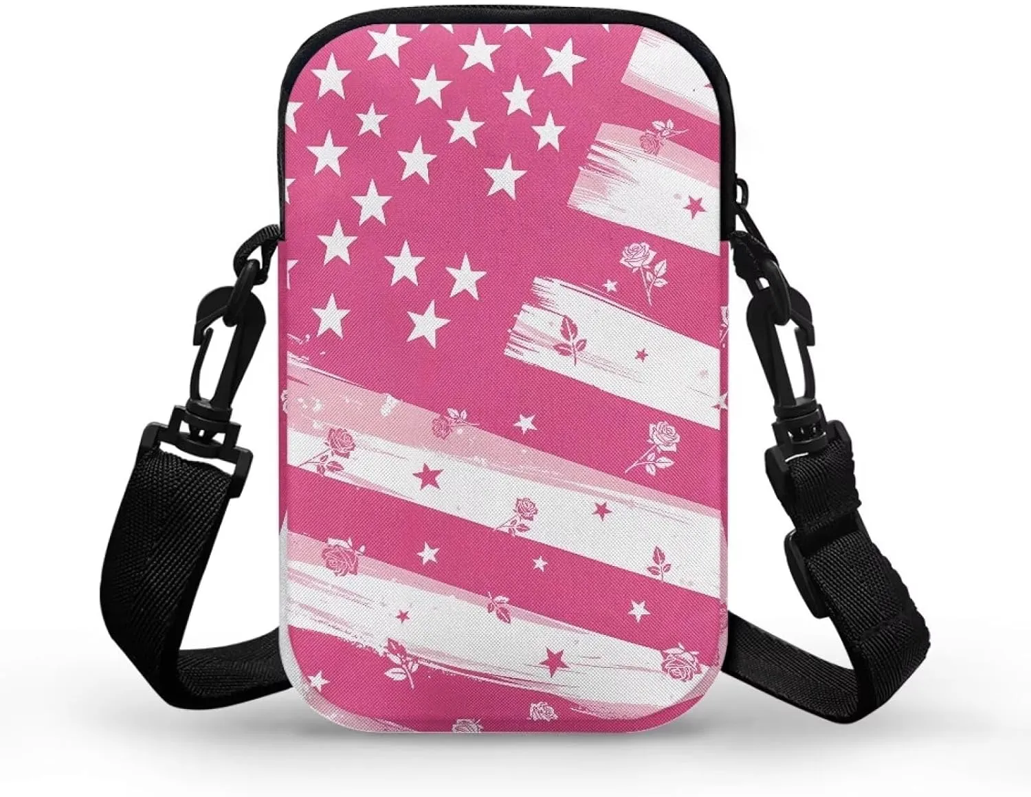 Small Cross Body Purse Trendy Phone Double Layer Shoulder Bags for Women Zip Messenger Bag