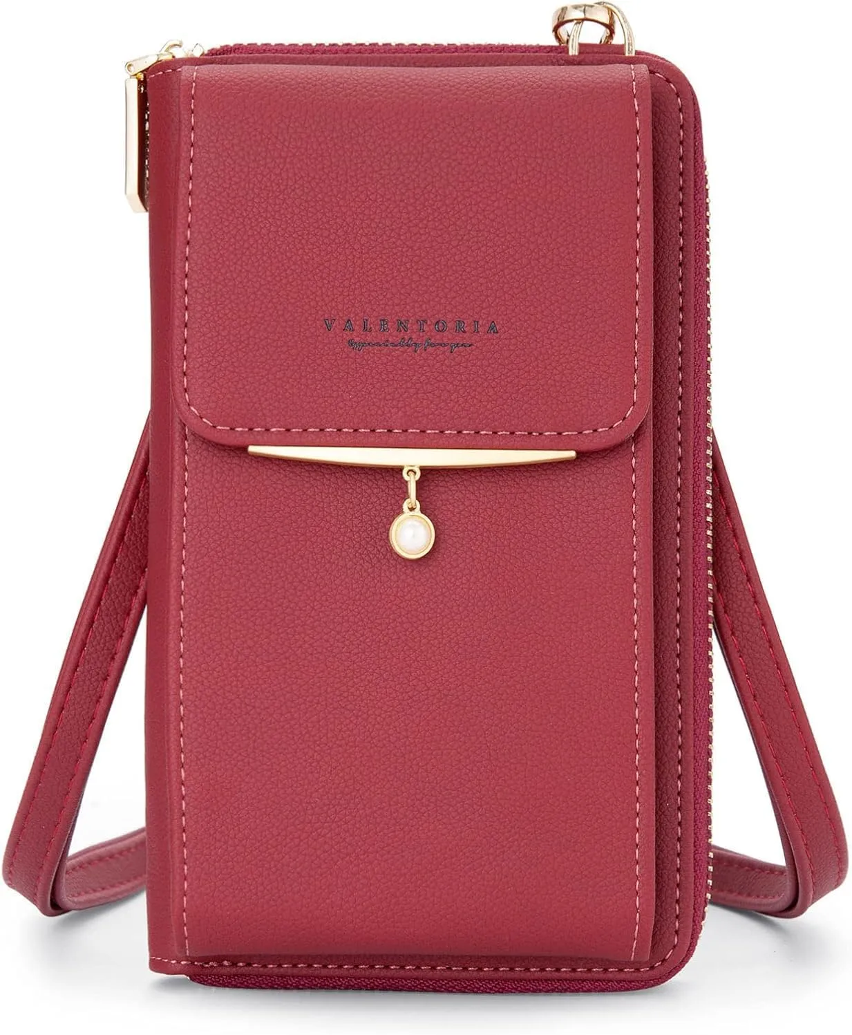 Small Crossbody Bag Cell Phone Purse Wallet Leather Card Slot Clutch for Women, One Color, One Size