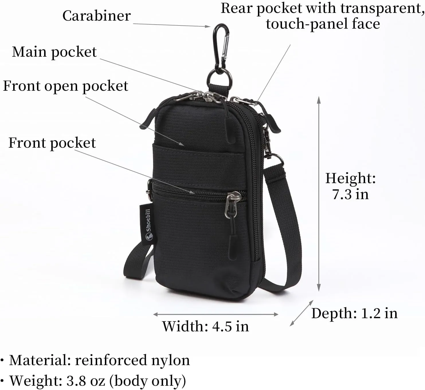 Small Crossbody Bag Cell Phone, Touch Panel Operation Supported, Mini Over Shoulder