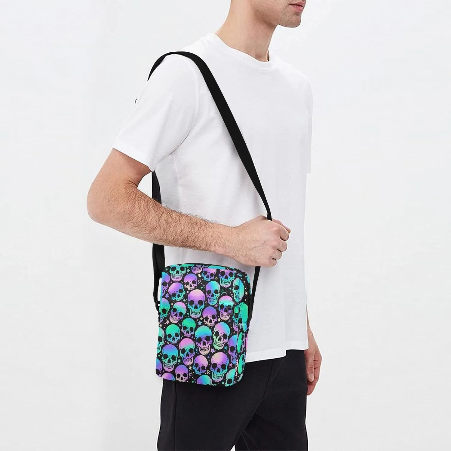 Small Crossbody Bag for Men Women Mini Messenger Bag Shoulder Handbag With Adjustable Straps