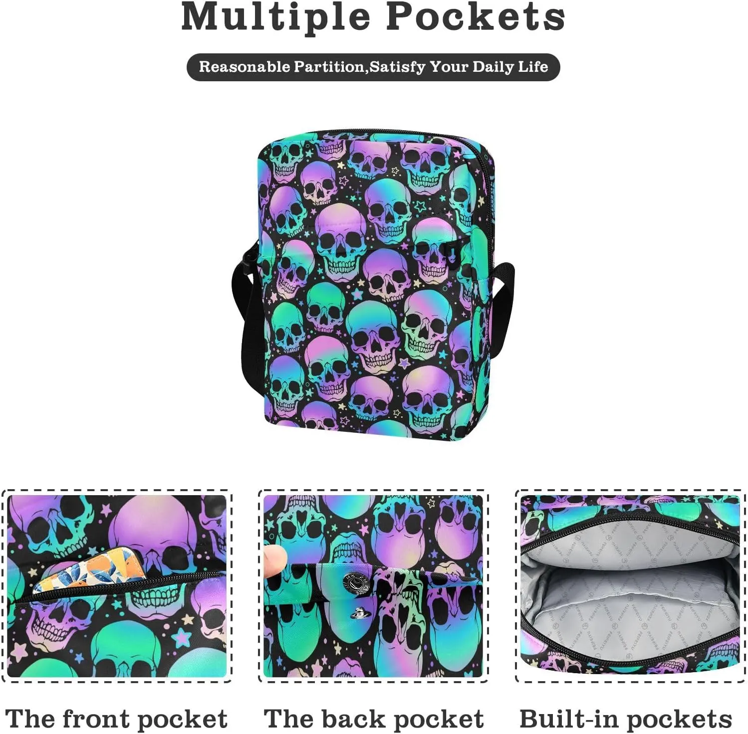 Small Crossbody Bag for Men Women Mini Messenger Bag Shoulder Handbag With Adjustable Straps