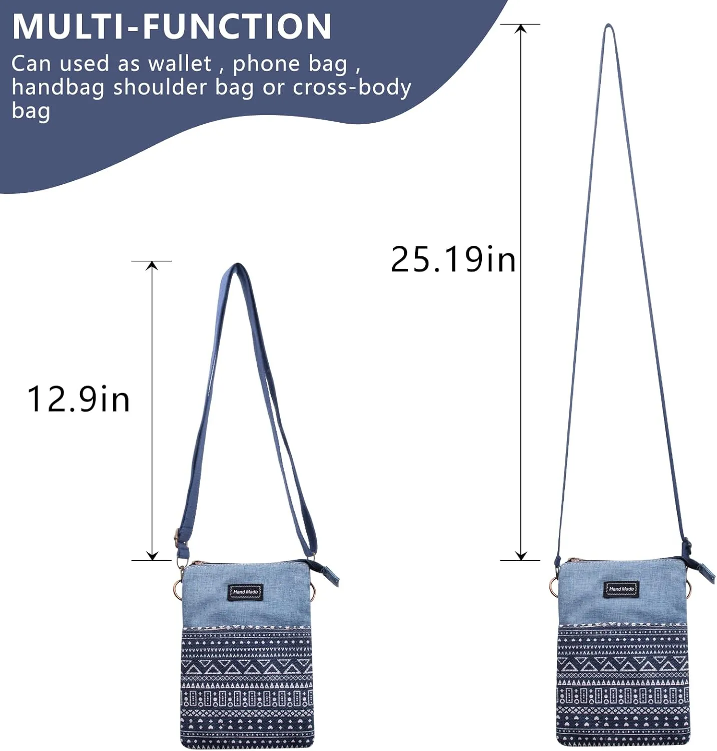 Small Crossbody Bag for Women Mobile Phone Purse National Pattern Shoulder Bag Handbags Coin Pouch for Women