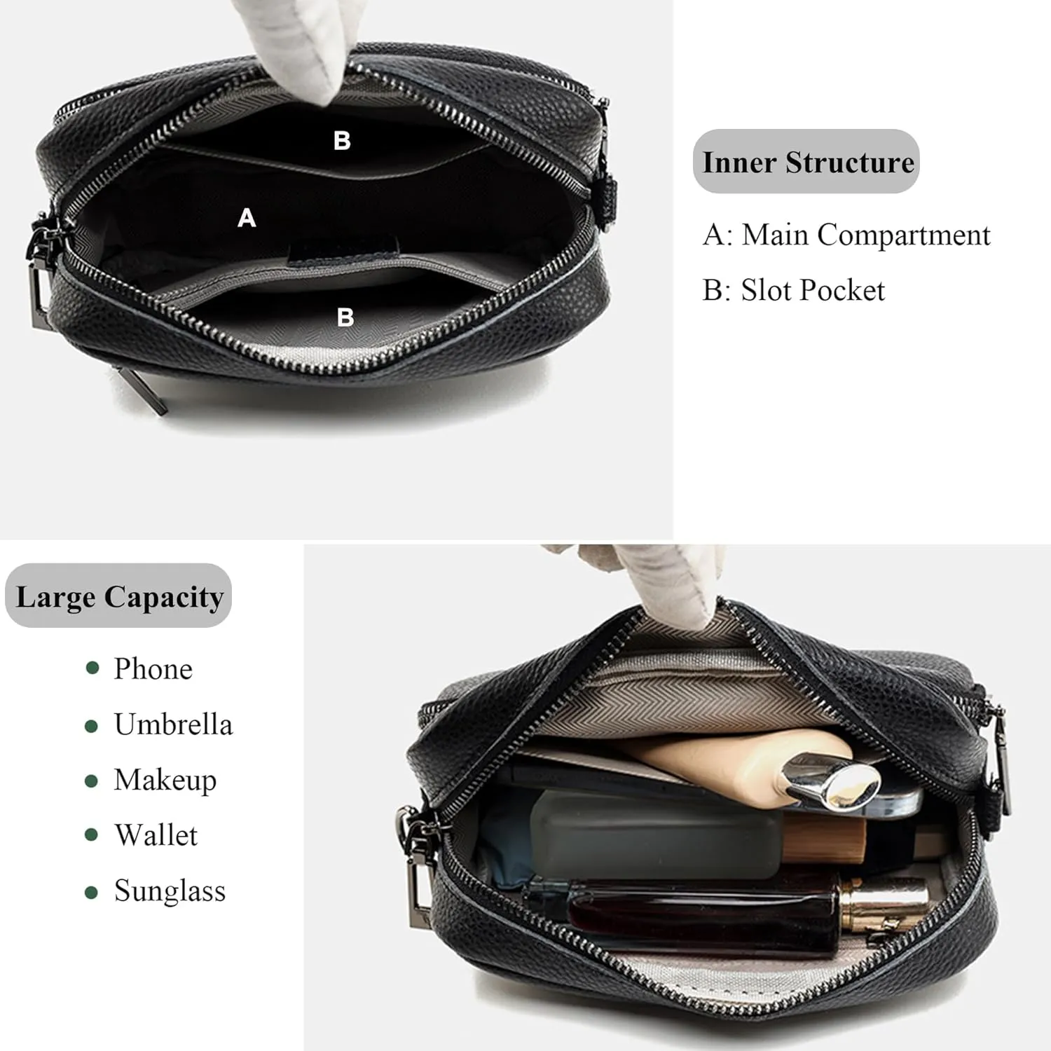 Small Crossbody Bag with Wide Guitar Strap Camera Purse Shoulder Handbag Satchel