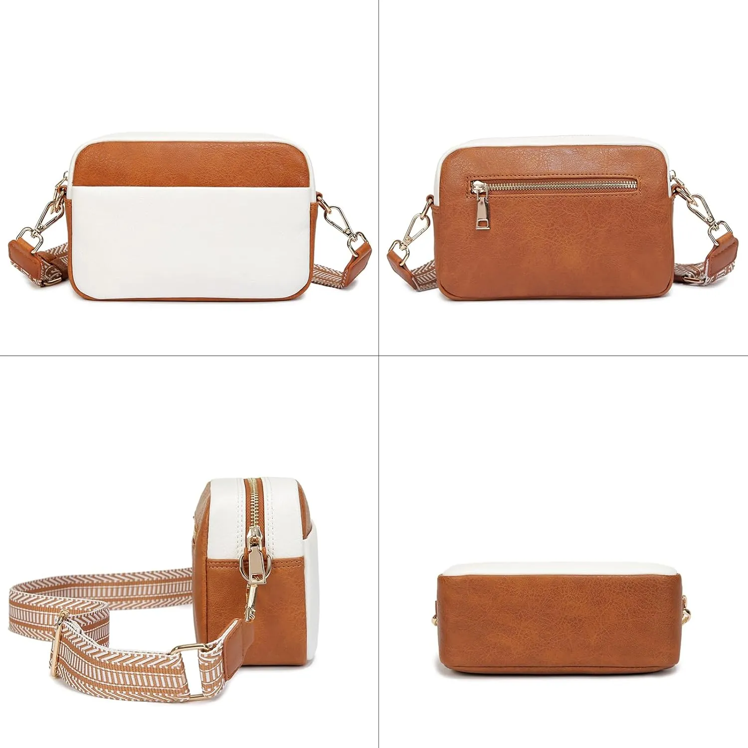 Small Crossbody Bag with Wide Guitar Strap Camera Purse Shoulder Handbag Satchel
