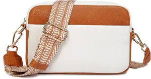 Small Crossbody Bag with Wide Guitar Strap Camera Purse Shoulder Handbag Satchel