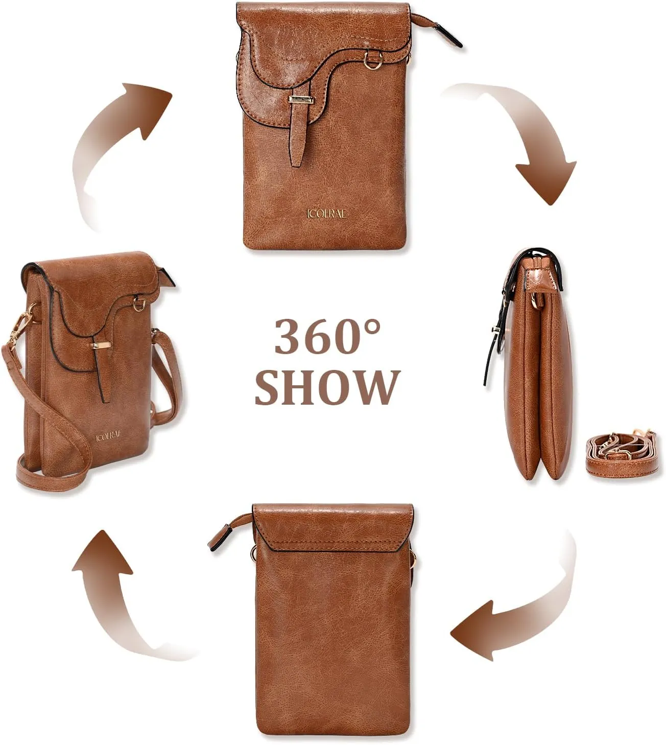 Small Crossbody Bags For Women Trendy Vegan Leather Cell Phone Purse Crossbody Adjustable Strap Handbags