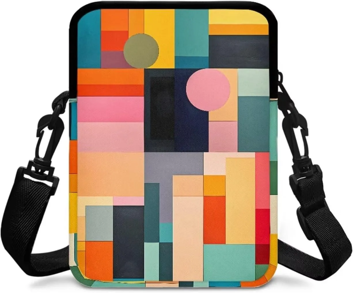 Small Crossbody Bags Straps Replacement Crossbody Purse Everywhere Belt Bag with Adjustable Strap Fashion Sling Purse Shoulder Bag for Women Men, Colorful Geometry Pattern