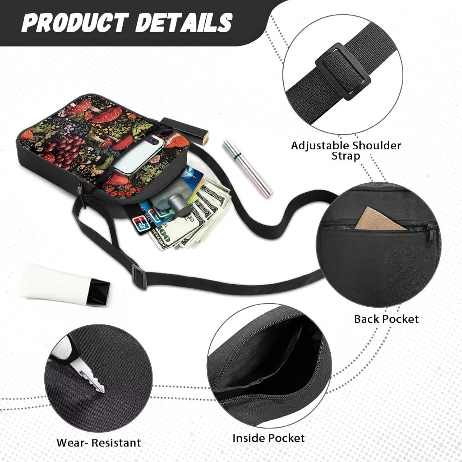 Small Crossbody Bags with Shoulder Strap Casual Messenger Bags Trendy Phone Holder Purse Pouch