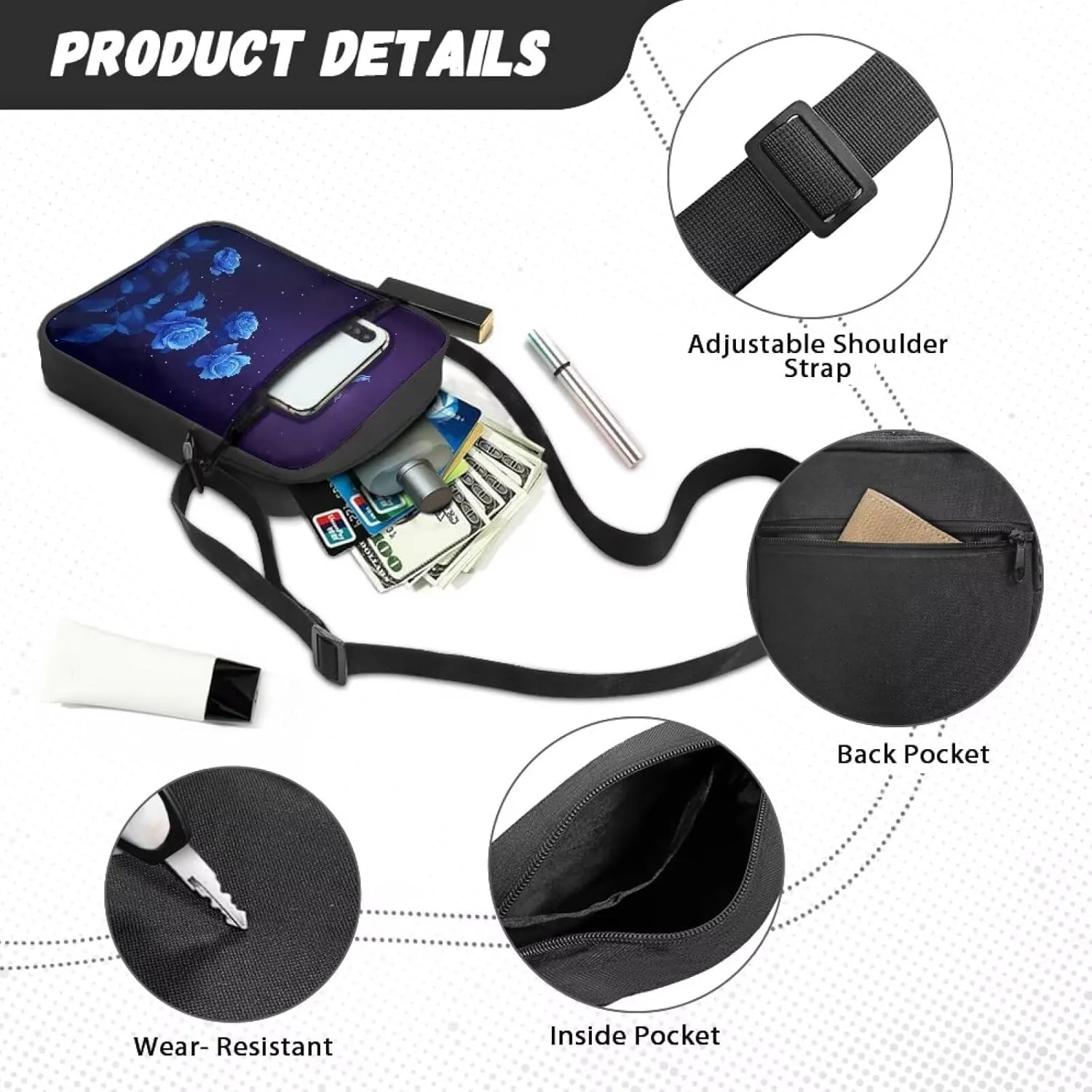 Small Crossbody Bags with Shoulder Strap Casual Messenger Bags Trendy Phone Holder Purse Pouch