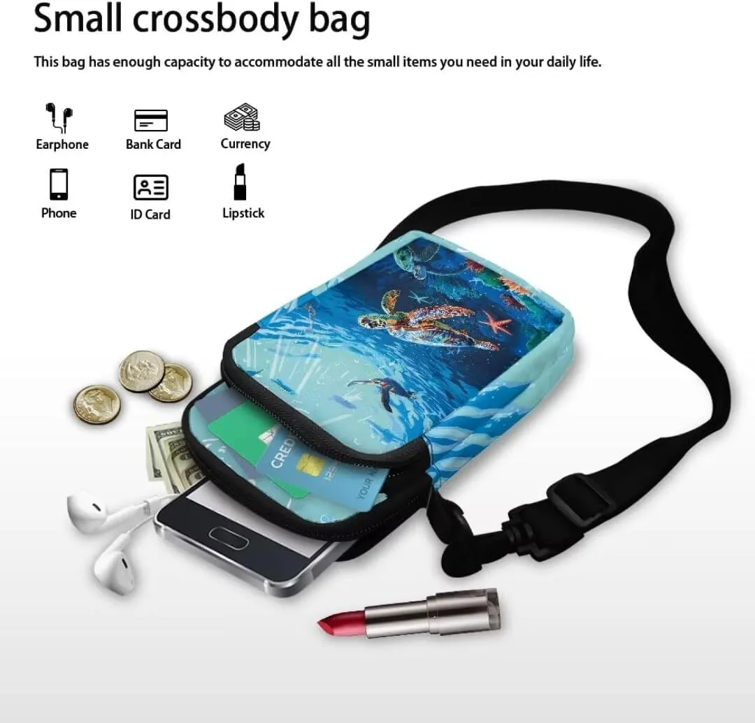 Small Crossbody Cell Phone Purse, Lightweight Mini Messenger Shoulder Handbag Wallet with Adjustable Strap