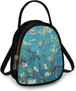 Small Crossbody Purse Bag for Women Travel, Van Gogh Monet Sling Handbag PU Leather Phone Holder for Art Lover