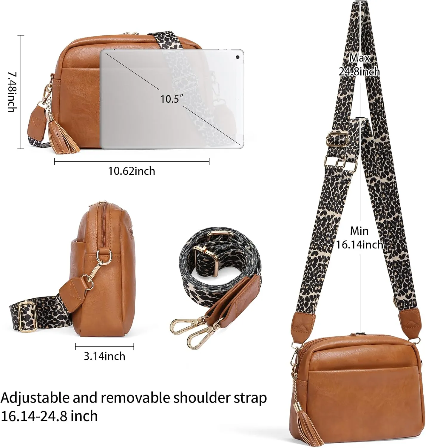 Small Crossbody Purse Leather Crossbody Bags for Women Fashion Handbag Cell Phone Crossover Shoulder Bag for Women