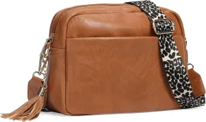 Small Crossbody Purse Leather Crossbody Bags for Women Fashion Handbag Cell Phone Crossover Shoulder Bag for Women