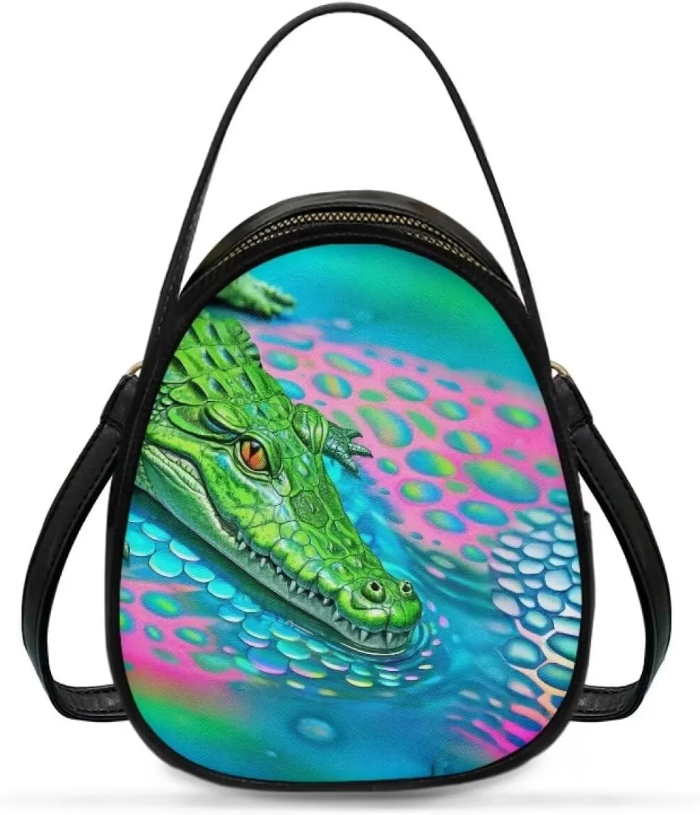 Small Purse Crossbody Bags for Women Leopard Print Handbag Travel, Snakeskin Shoulder Phone Holder Adjustable Strap