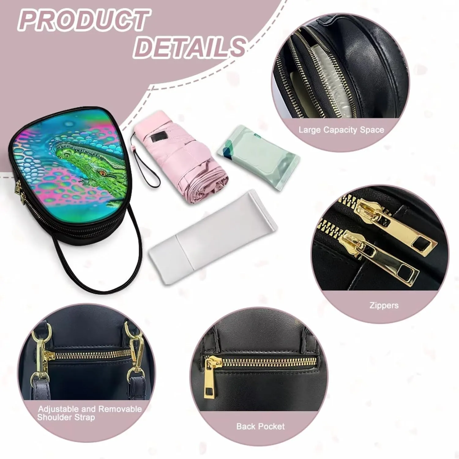Small Purse Crossbody Bags for Women Leopard Print Handbag Travel, Snakeskin Shoulder Phone Holder Adjustable Strap