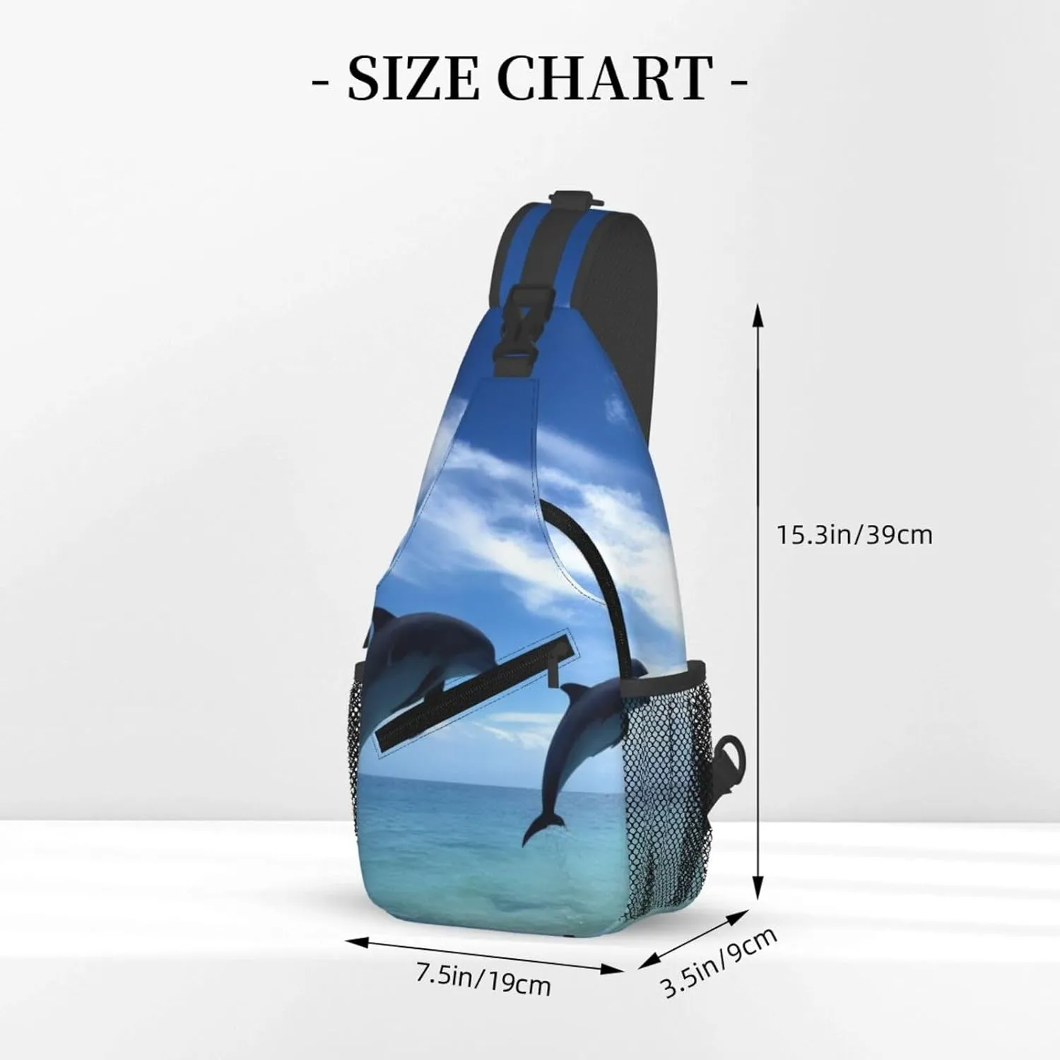 Small Sling Bag Jumping Whales Crossbody Backpack For Men & Women,Stylish Cross Chest Bag Diagonally