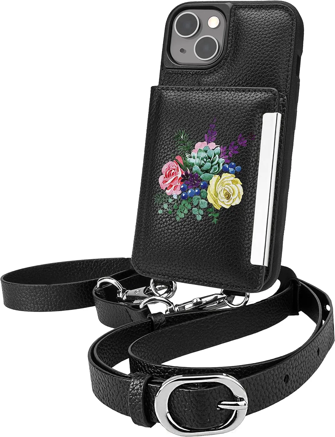 Smartish iPhone 13 Crossbody Wallet Case for Women - Dancing Queen [Purse/Clutch with Detachable Strap & Wristlet] Protective Cover with Credit Card Holder - Flavor of The Month