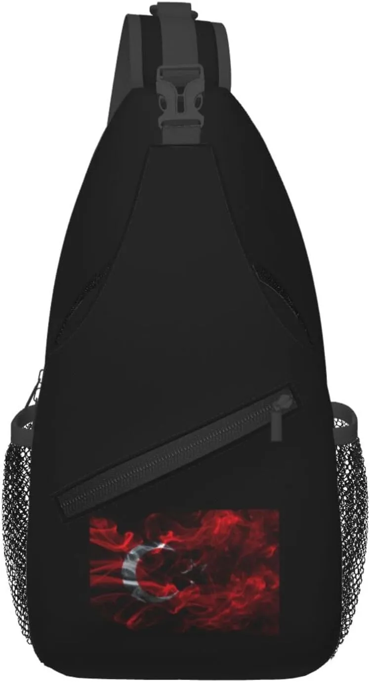 Smoke Style Flag Of Hatay Crossbody Bags For Women Men Chest Backpack Gym Shoulder Bag Travel Outdoor Sports Casual Crossbody Bags