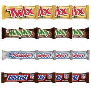 SNICKERS, MILKY WAY & 3 MUSKETEERS Individually Wrapped Variety Pack Full Size Milk Chocolate Candy Bars Bulk Assortment, 16 Bars