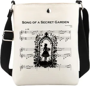 Song from a Secret G Piano Music Crossbody Bag Literature Bookish Book Lover Merch
